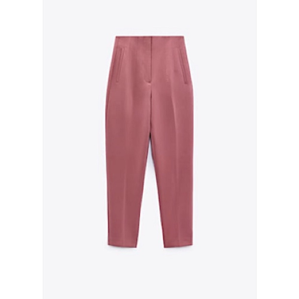 ZARA High-Waisted Pants - Dusty Pink